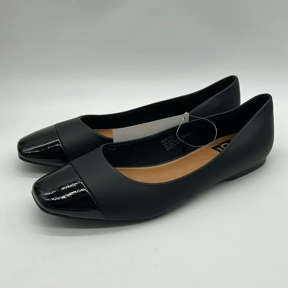 DV by Dolce Vita Malanie Toe Cap Ballet Flats Black Vegan Shoes Size 8 NWB - Picture 6 of 14